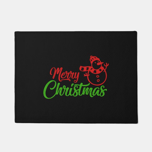Merry Christmas X Snowman Doormat (Front)