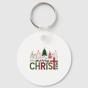 Merry Christmas Xmas Christian Jesus Family Pajama Key Ring