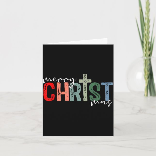 Merry Christmas Xmas Christian Jesus Holiday Famil Card (Front)