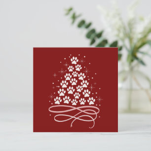 Merry Christmas Xmas Dog Pet Tree Winter Dog Lover Holiday Card
