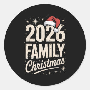 Merry Christmas Xmas Family Matching  Classic Round Sticker