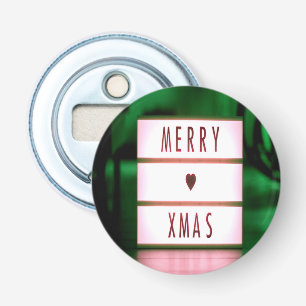 Merry Christmas XMAS Green and Red Bottle Opener