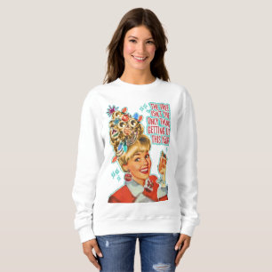 Merry Christmas Xmas Holiday Funny get lit drink Sweatshirt
