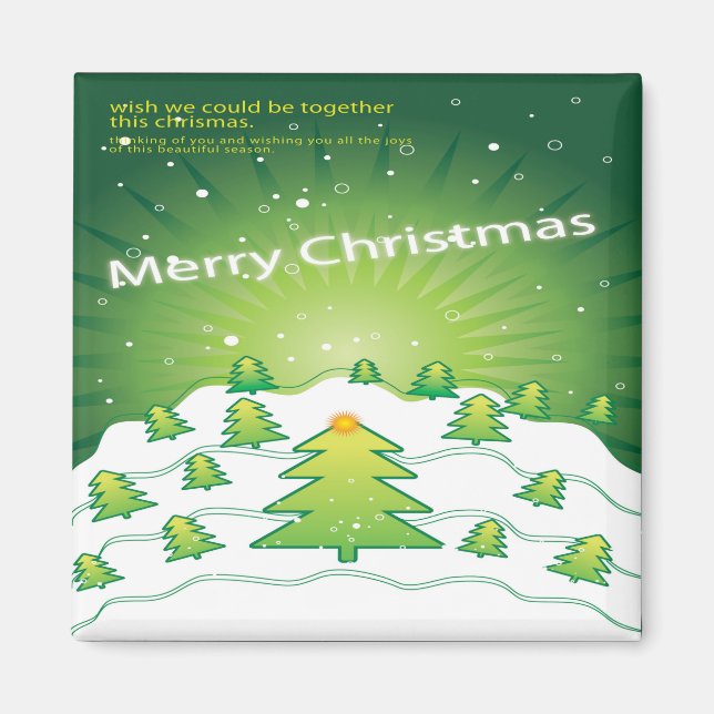 Merry Christmas Xmas Magnet Fridge Kitchen Gift (Front)