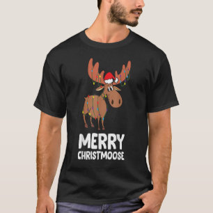 Merry Christmas Xmas Merry Christmoose Santa Hat M T-Shirt