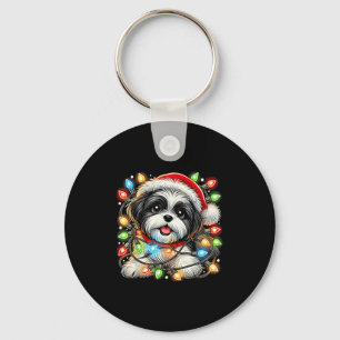 Merry Christmas Xmas Shih Tzu Santa Dog Men Women  Key Ring