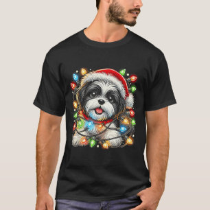 Merry Christmas Xmas Shih Tzu Santa Dog Men Women T-Shirt