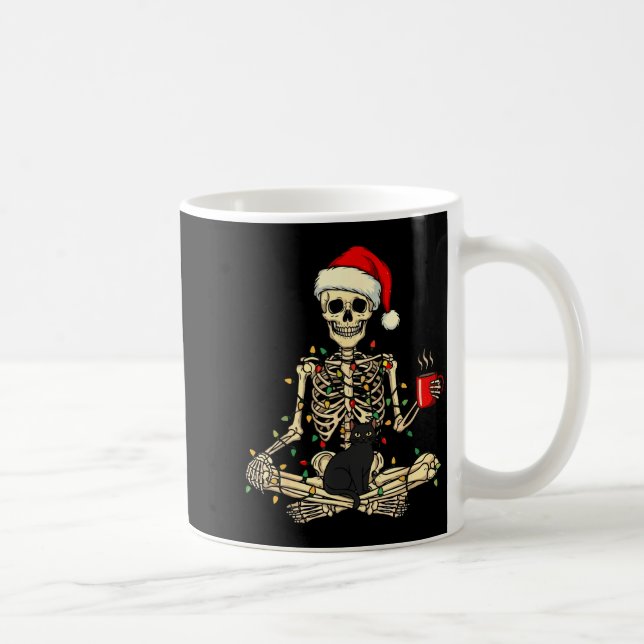 Merry Christmas Xmas Skull Skeleton Funny Matching Coffee Mug (Right)