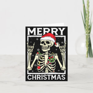 Merry Christmas Xmas Skull Skeleton Funny Men Wome Card
