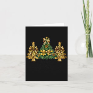 Merry Christmas Xmas Tree Leopard Print Coquette B Card