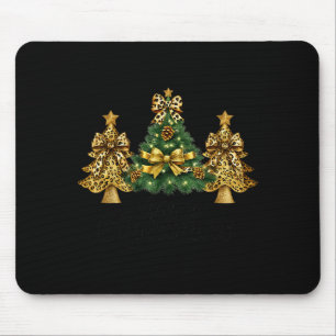 Merry Christmas Xmas Tree Leopard Print Coquette B Mouse Mat