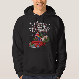 Merry Christmas Xmas Tree Red Truck Parrot Santa H Hoodie