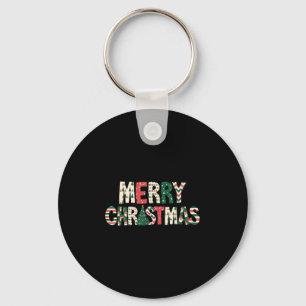 Merry Christmas Xmas Tree Santa Claus Family Pajam Key Ring