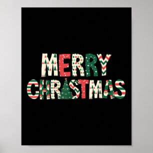 Merry Christmas Xmas Tree Santa Claus Family Pajam Poster