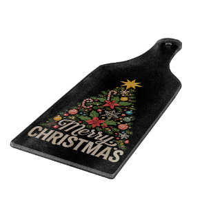Merry Christmas Xmas Tree Vintage Holidays  Cutting Board