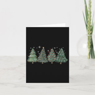 Merry Christmas Xmas Trees Lights Family Pyjamas H Card