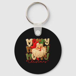 Merry Christmas Xmas Vibes Santa Latch Hook Yarn C Key Ring