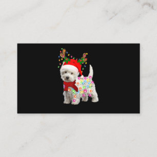 Merry Christmas Xmas Westie Dog Reindeer Cosplay Business Card