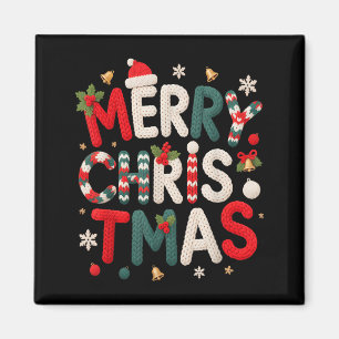 Merry Christmas Xmas Yarn Crochet Knitting Quilter Magnet