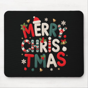 Merry Christmas Xmas Yarn Crochet Knitting Quilter Mouse Mat