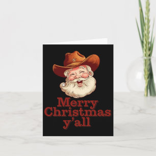 Merry Christmas Y’all Cowboy Santa Western Country Card