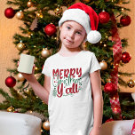 Merry Christmas Y’all Faux Glitter Script Holiday T-Shirt<br><div class="desc">Merry Christmas Y’all Faux Glitter Script Holiday.</div>