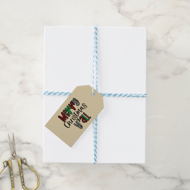 Merry Christmas Y' All Gift Tags (With Twine)