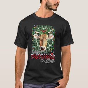 Merry Christmas Y all Highland Cow Heifer Animal T-Shirt