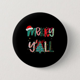 Merry Christmas Y’all Southern Christmas Tree Girl 6 Cm Round Badge
