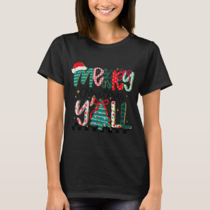 Merry Christmas Y’all Southern Christmas Tree Girl T-Shirt