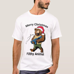 Merry Christmas Ya Filthy Animal Tee, Funny Quote T-Shirt