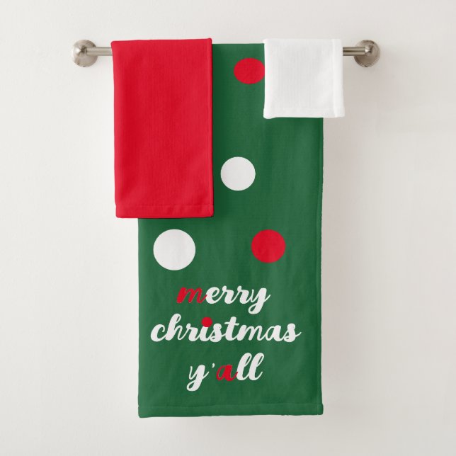  Merry Christmas Y'all  Bath Towel Set (Insitu)