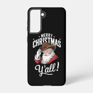 Merry Christmas Y'all Country Cowboy Santa Claus Samsung Galaxy Case