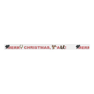 Merry Christmas, Ya'll - Cowboy Grosgrain Ribbon