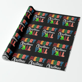 Merry Christmas Y'all Funny Xmas PJs Men Women Wrapping Paper