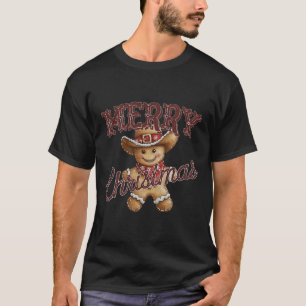 Merry Christmas Yall Gingerbread Cowboy Howdy West T-Shirt