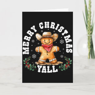 Merry Christmas Yall Gingerbread Cowboy Western Xm Card