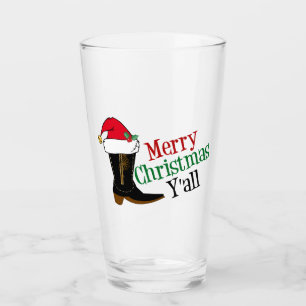 Merry Christmas Y'all Glass