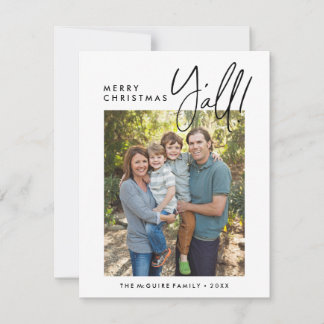 Merry Christmas Y'all Holiday Photo Card