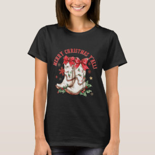 Merry Christmas Y'all Howdy Christmas Boots Cowgir T-Shirt