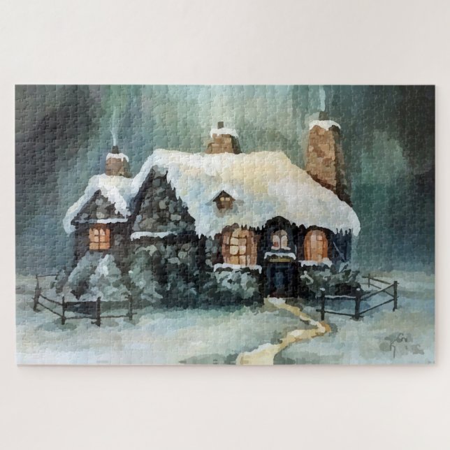 Merry Christmas Y'All Marvellous Winter Night    Jigsaw Puzzle (Horizontal)