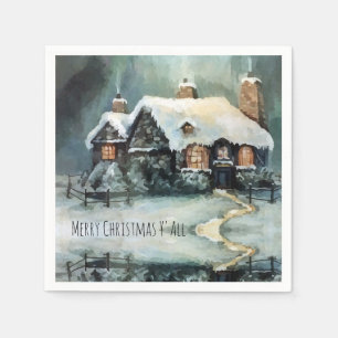 Merry Christmas Y'All Marvellous Winter Night Napkin