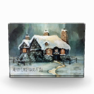 Merry Christmas Y'All Marvellous Winter Night Photo Block