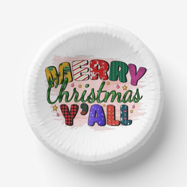 Merry Christmas Y'All  Paper Plate (Front)
