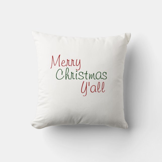 Merry Christmas Y'all Pillow (Front)