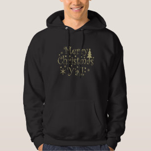 Merry Christmas yall pine tree decorated Hoodie