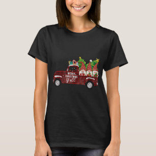 Merry Christmas Y'all Retro Gnomes Red Truck South T-Shirt
