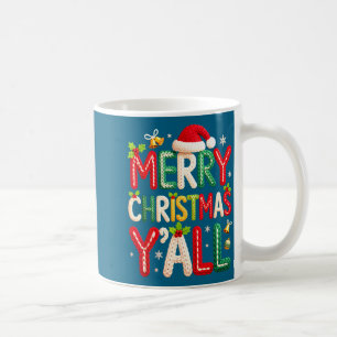 Merry Christmas Y'all Santa Crochet Knitting Quilt Coffee Mug