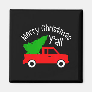 Merry Christmas Y'all Shirt Funny Cute Red Truck T Magnet