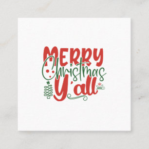 Merry Christmas Y'all Square Business Card